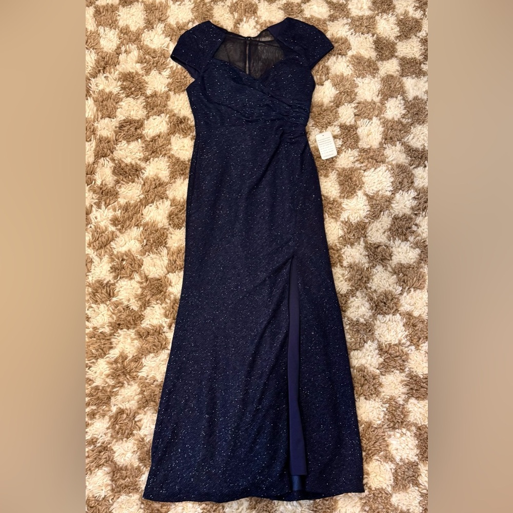 Pisarro Nights Navy Sparkle Maxi Dress